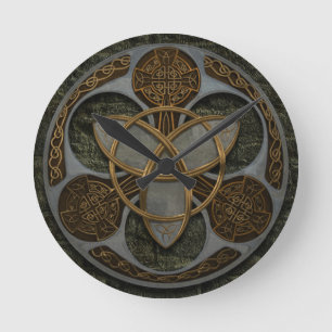 Celtic Trinity Shield Runde Wanduhr