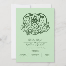 Celtic Triquetra Irish Heart Green Handfasts Einladung