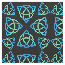 Celtic Triquetra Muster Blues und Green auf Black