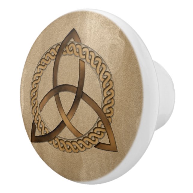 Celtic Triquetra Trinity Knot Keramik Knob Keramikknauf (Rechts)