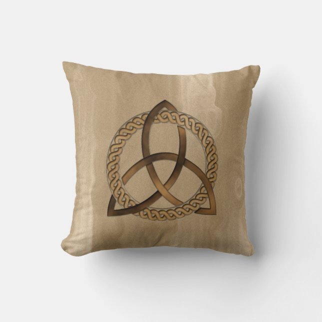 Celtic Triquetra Trinity Knot Square Pilz Kissen (Vorderseite)