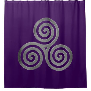 Celtic Triskele antikes Silber Duschvorhang