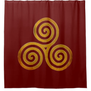 Celtic Triskele Antikgold Duschvorhang