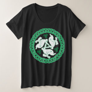 Celtic Triskele Hares Große Größe T-Shirt