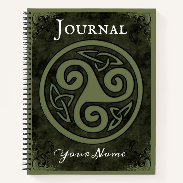 Celtic Triskele oder Triskelion Notebook Journal Notizbuch (Vorderseite)