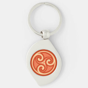 Celtic Triskele Ornament, Mandarin Orange Schlüsselanhänger
