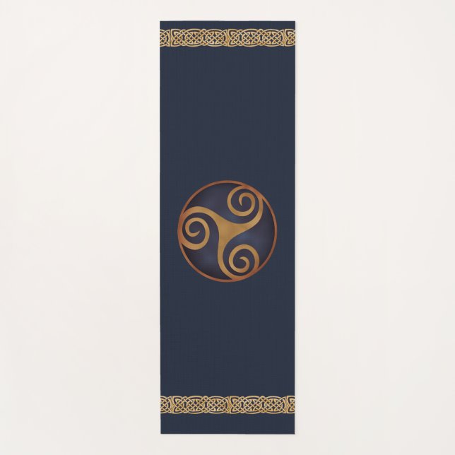 Celtic Triskelion (Blau) Benutzerdefinierte Vorlag Yogamatte (Vorderseite)