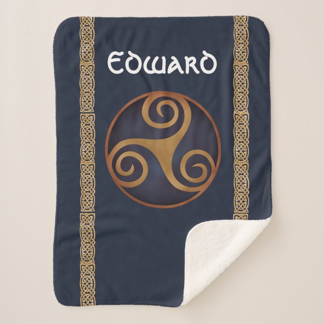 Celtic Triskelion (blau) Custom Sherpadecke (Vorderseite)