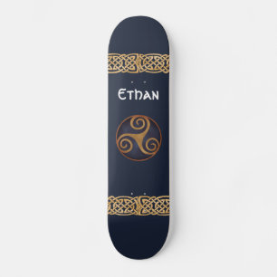 Celtic Triskelion (blau) Custom Skateboard