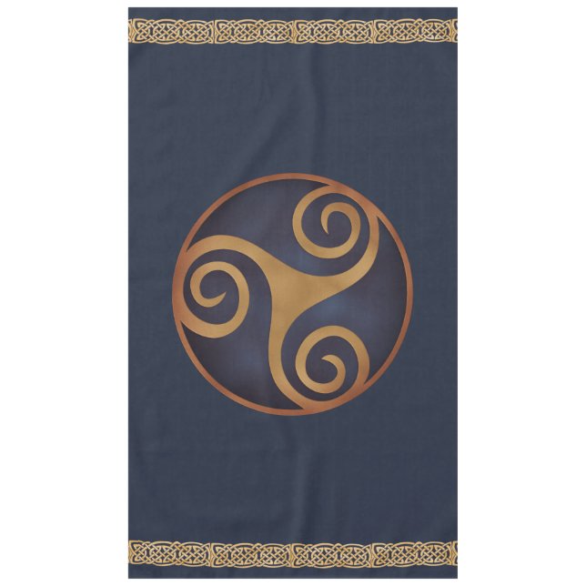 Celtic Triskelion (blau) Custom Tischdecke (Vorderseite)