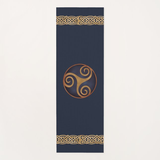 Celtic Triskelion (blau) Custom Yogamatte (Vorderseite)