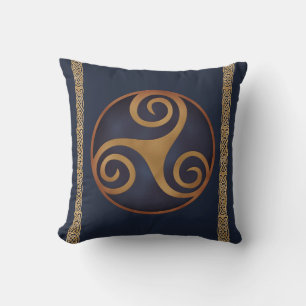 Celtic Triskelion (blaue) Gewohnheit Kissen