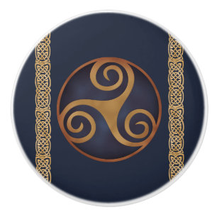 Celtic Triskelion (Blue) Custom Keramikknauf