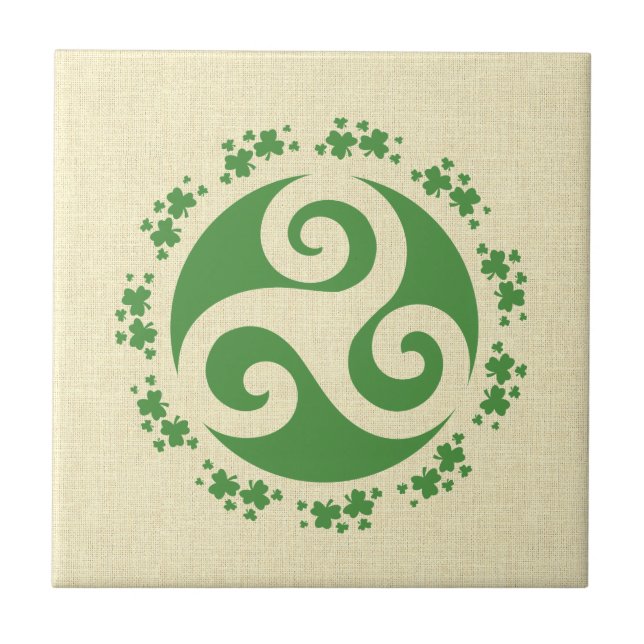 Celtic Triskelion & Kleeblatts Fliese (Vorderseite)