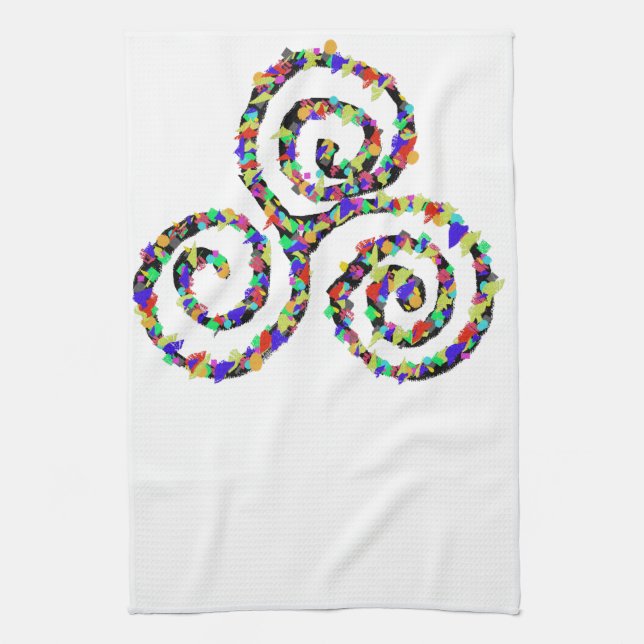 Celtic Triskelion Stärke Geschirrtuch (Vertikal)