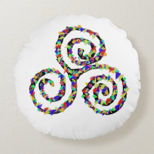 Celtic Triskelion Stärke Rundes Kissen