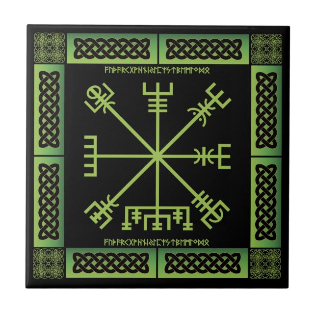 Celtic Vegvisier Keramik Tile Fliese (Vorderseite)