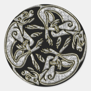 Celtic verfolgt traditionelles Verzierungsgold und Runder Aufkleber