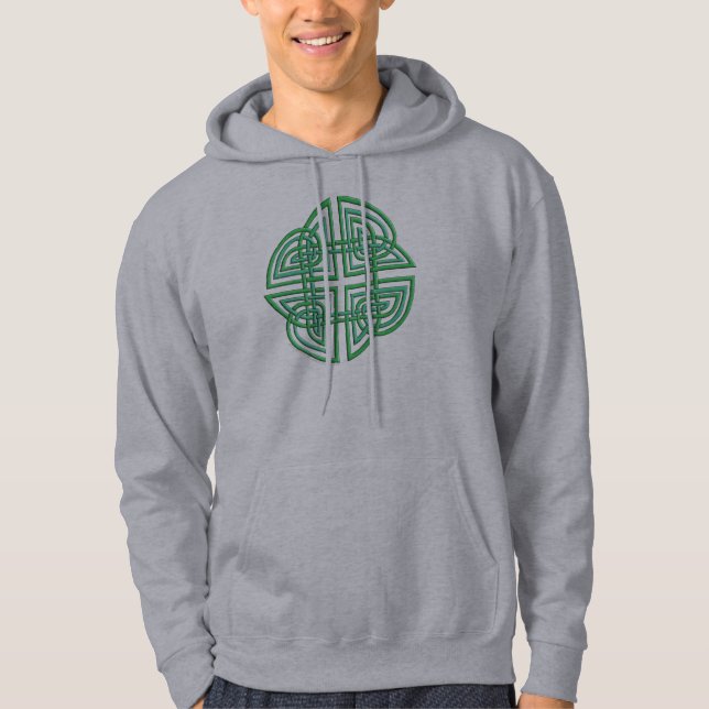 Celtic vierblättriges Kleeblatt in der Knüpfarbeit Hoodie (Vorderseite)