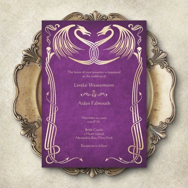 Celtic Viking Dragon Wedding Einladung (Von Creator hochgeladen)