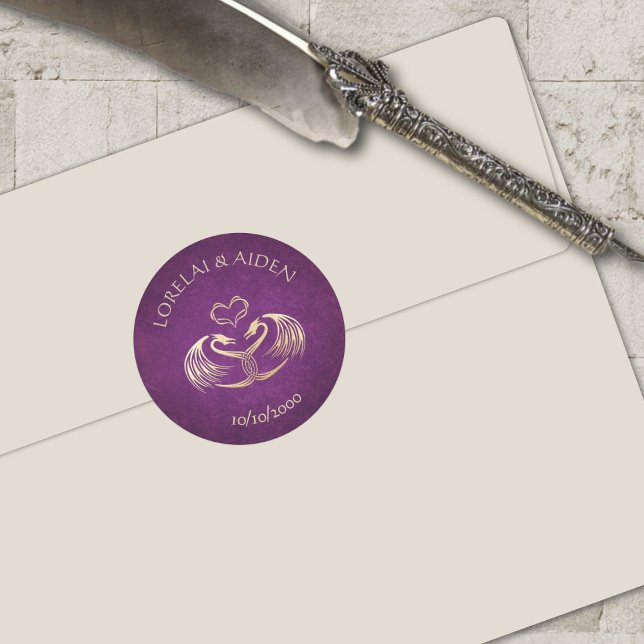Celtic Viking Dragon Wedding Runder Aufkleber (Von Creator hochgeladen)