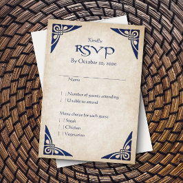 Celtic Viking Fantasy Wedding RSVP Karte