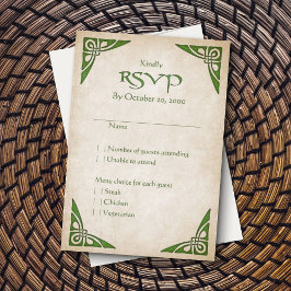 Celtic Viking Fantasy Wedding RSVP Karte