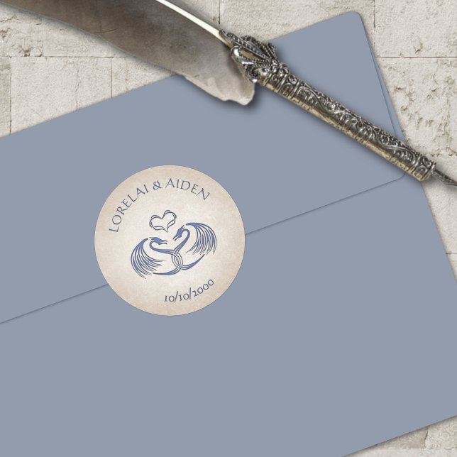 Celtic Viking Fantasy Wedding Runder Aufkleber (Von Creator hochgeladen)