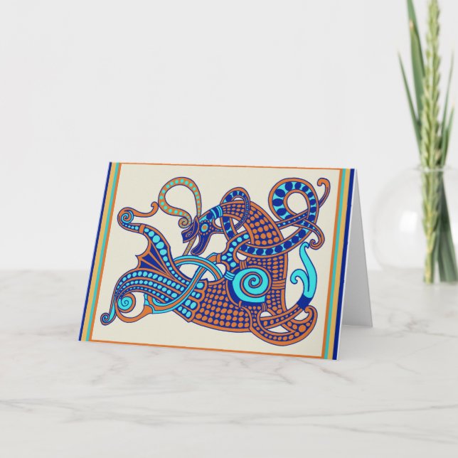 Celtic Viking Horse Greeting Card Karte (Vorderseite)