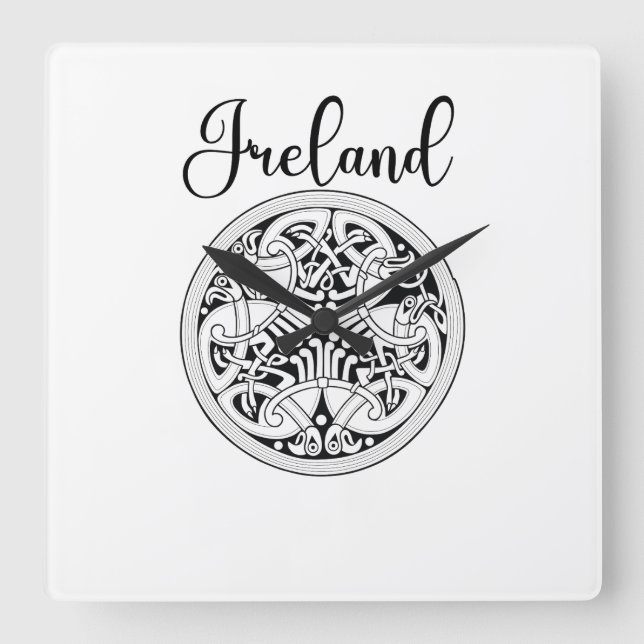 Celtic Wall Clock Quadratische Wanduhr (Vorderseite)