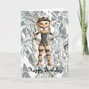 Celtic Warrior Girl's Birthday Card Karte
