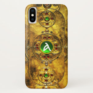CELTIC WARRIOR SHIELD EMERALD RUBY GEM MONOGRAM Case-Mate iPhone HÜLLE