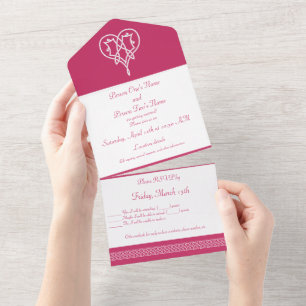 Celtic Weave Hearry in Raspberry All In One Einladung