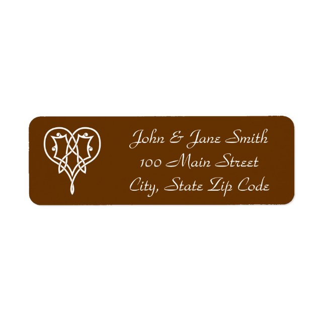 Celtic Weave Heart in Chocolate Address Label (Vorne)