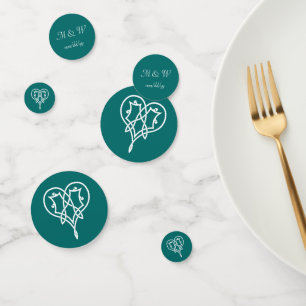 Celtic Weave Hearts in Aquamarine Table Confetti Konfetti