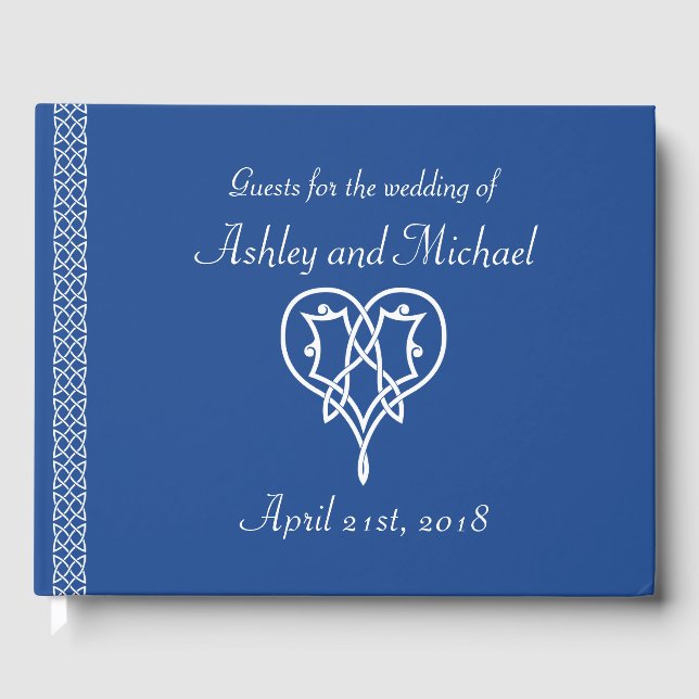 Celtic Weave Hearts in Blue Gästebuch (Vorderseite)