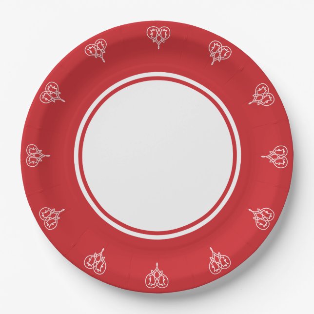 Celtic Weave Hearts in Cherry Paper Plate Pappteller (Vorderseite)