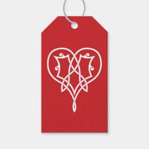 Celtic Weave Hearts in Kirschrot Geschenk-Anhänger Geschenkanhänger