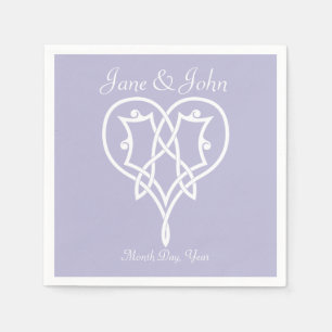 Celtic Weave Hearts in Lavender Napkins Serviette