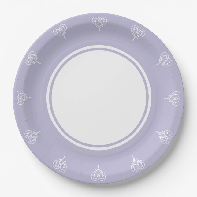 Celtic Weave Hearts in Lavender Paper Plate Pappteller (Vorderseite)