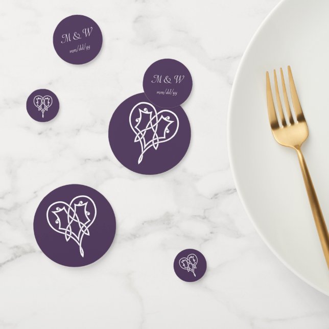 Celtic Weave Hearts in Lila Table Confetti Konfetti (Gruppe)
