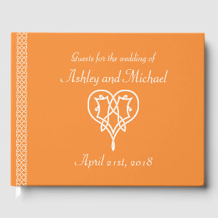 Celtic Weave Hearts in Orange Gästebuch