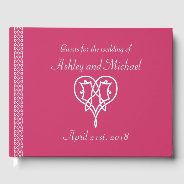 Celtic Weave Hearts in Raspberry Gästebuch (Vorderseite)