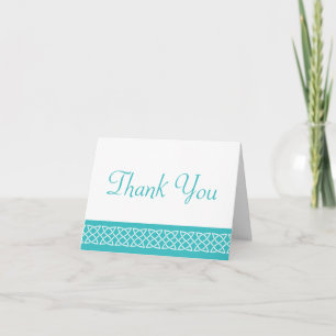 Celtic Weave Hearts in Turquoise Thank You Card Dankeskarte