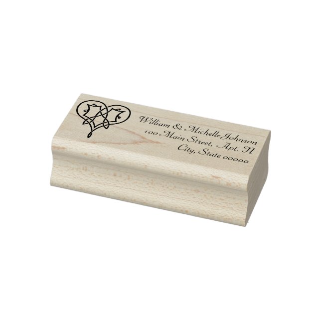 Celtic Weave Hearts Wooden Address Briefmarke Gummistempel (Stempel)