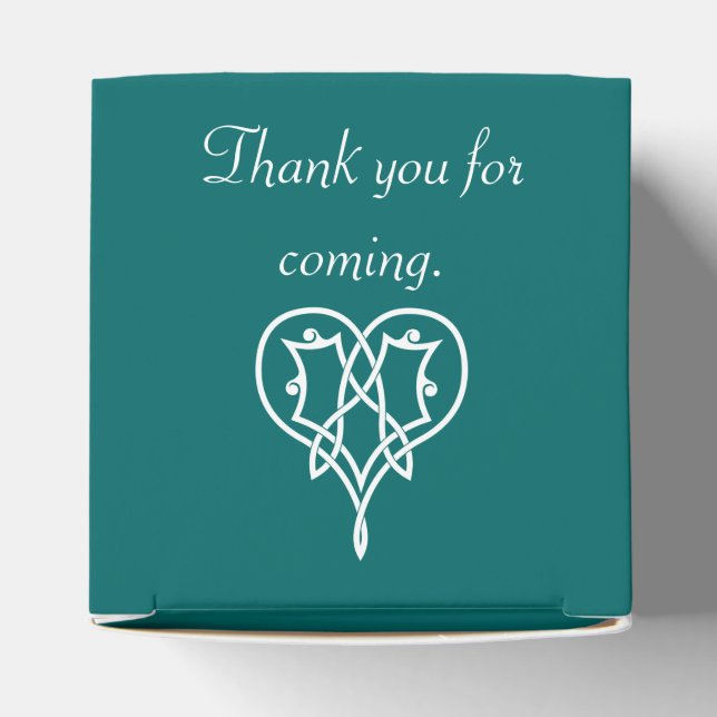 Celtic Weave Hearve in Aquamarin Gevor Box Geschenkschachtel (Oben)