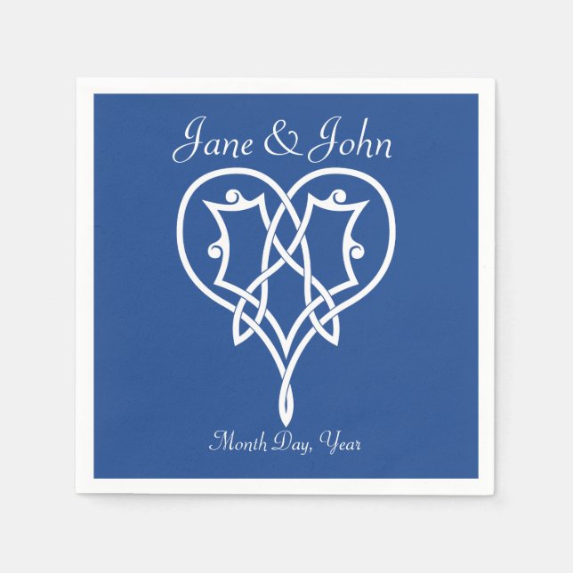 Celtic Weave Hearve in Blue Napkins Serviette (Vorderseite)