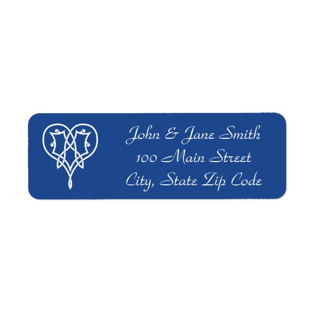 Celtic Weave Hearve in Blue Return Address Label (Vorne)