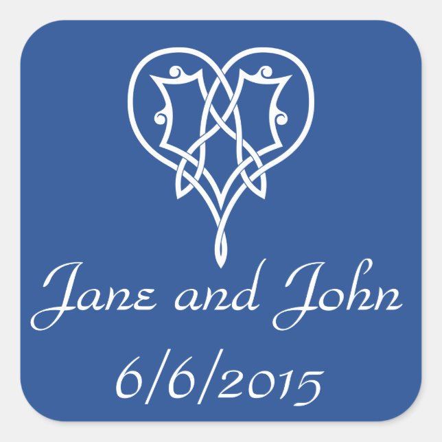 Celtic Weave Hearve in Blue Sticker (Vorderseite)