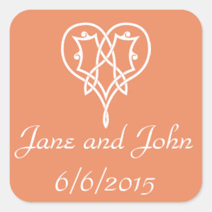 Celtic Weave Hearve in Coral Sticker